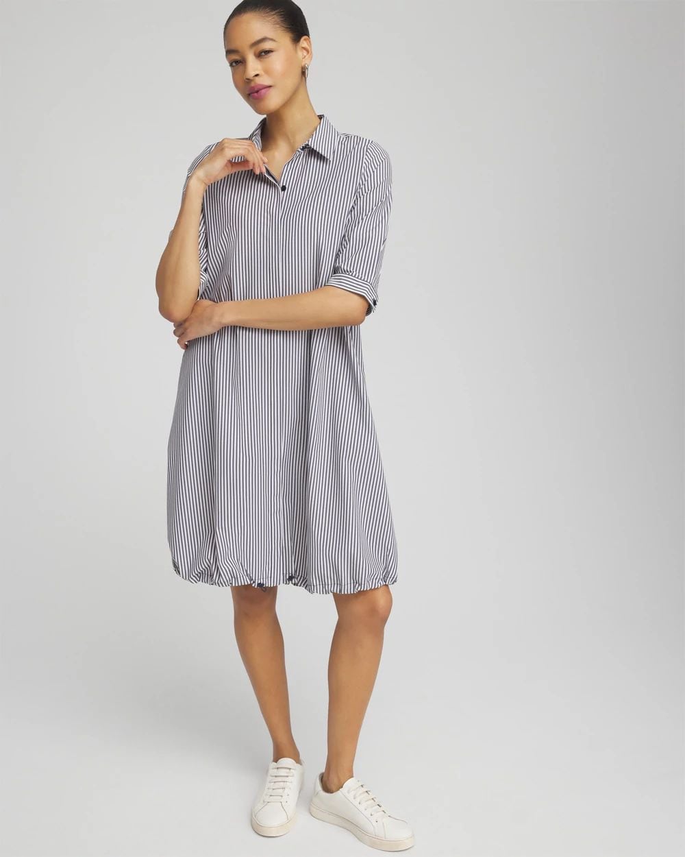 ワンピース Stripe Shirt Bubble Dress M ZW COLLECTION STRIPED SHIRT DRESS - striped | ZARA United States
